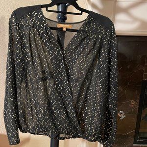 Black and Gold Sheer Top